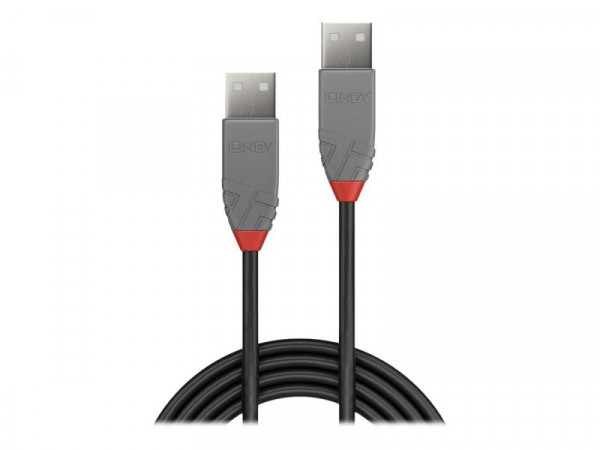Lindy USB 2.0 Kabel Typ A/A Anthra Line M/M 0.2m