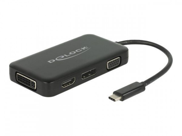 DELOCK Adapter USB-C > VGA/HDMI/DVI/DP St/Bu schwarz