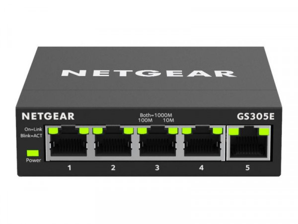 Switch NETGEAR 5x GE GS305E-100PES Smart managed Plus