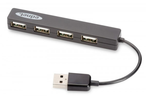 Ednet Notebook USB 2.0 Hub 4-Port, Datentransfer bis zu 480M