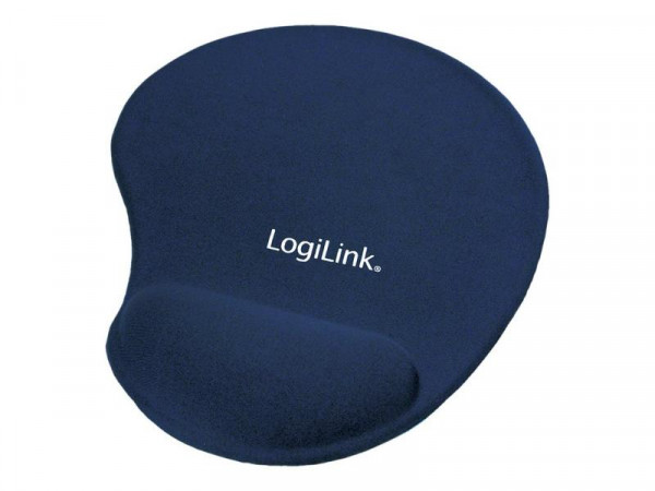 LogiLink Mauspad mit Gel-Handballenauflage Silikon blau