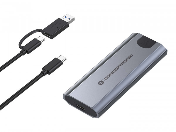 CONCEPTRONIC SSD Gehäuse M-Key M.2 ->M/B+M-Key USB3.2 10Gb/s