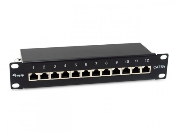 Equip Patchpanel 12x RJ45 Cat6A 10" FTP 1HE Premium schwarz