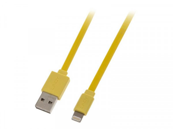 Lindy Reversibles USB an Lightning Flachbandkabel 1m gelb
