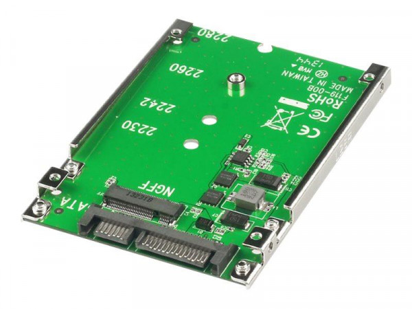 Lindy m.2 NGFF auf SATA Adapter mit 2.5" Einbaurahmen 7mm