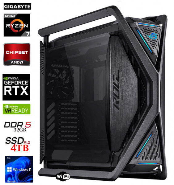 PC UltraGaming: AMD Ryzen 7 9800X3D | 32GB | NVIDIA GeForce RTX 4090 24G | 4TB M.2 | WiFi | W11P