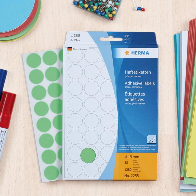Vielzwecketiketten weiß Ø 13 mm rund Papier matt 2464 St.