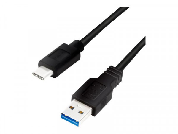 Logilink USB-C Kabel 3.2 Gen1, C/M zu USB-A/M, schwarz 3 m