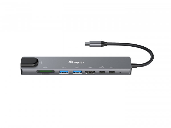 Equip Adapter USB-C -> HDMI,GbE,3xUSB3.2 Gen1,SD/TF,PD 100W