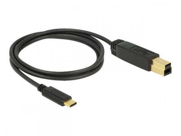DELOCK Kabel USB 3.1 Gen2 C > B 1.0m schwarz
