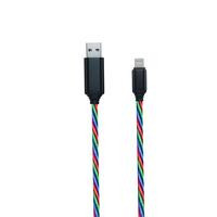 2GO USB Ladekabel "Tricolor"-m.LED-Beleuchtung-100cm lightn