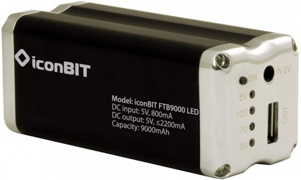 Powerbank iconBIT FTB9000LED 9000 mAh Adapter LED