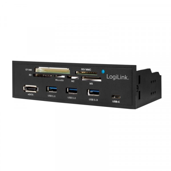 LogiLink USB HUB 3.0 mit 6-fach Kartenleser schwarz