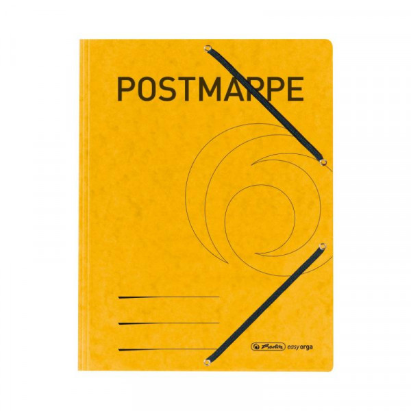 Herlitz Einschlagmappe A4 Postmappe gelb mit Gummizug