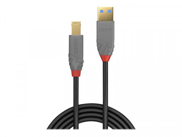 Lindy USB 3.0 Kabel Typ A/B Anthra Line M/M 5m
