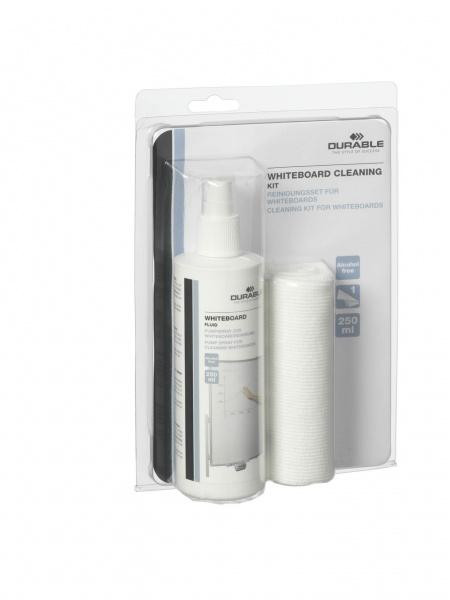 DURABLE Whiteboard Reinigungsset Pumpspray+Mikrofasertuch