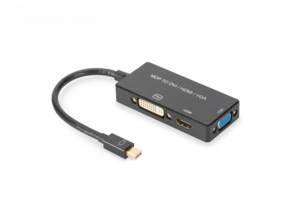 ASSMANN DisplayPortkonverterkabel mDP->HDMI+DVI+VGA 0.2m