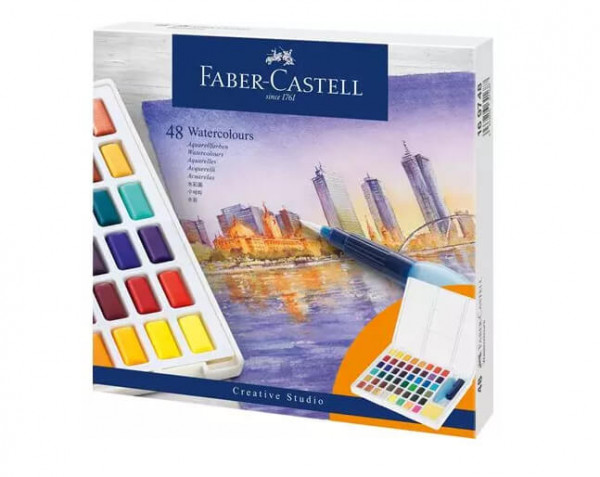 Faber Castell Aquarellfarben in Näpfchen 48er Etui