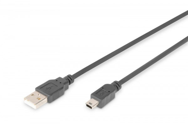 DIGITUS Anschlusskabel USB2.0/A -> miniB St/St 1.0m schwarz
