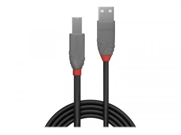 Lindy USB 2.0 Kabel Typ A/B Anthra Line M/M 0.5m