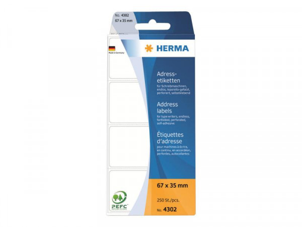 HERMA Etiketten endlos weiß 67x35 mm Papier matt 250 St.