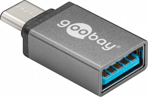 Goobay Adapter USB-C 3.0 St / USB-A Bu, grau, Bulk