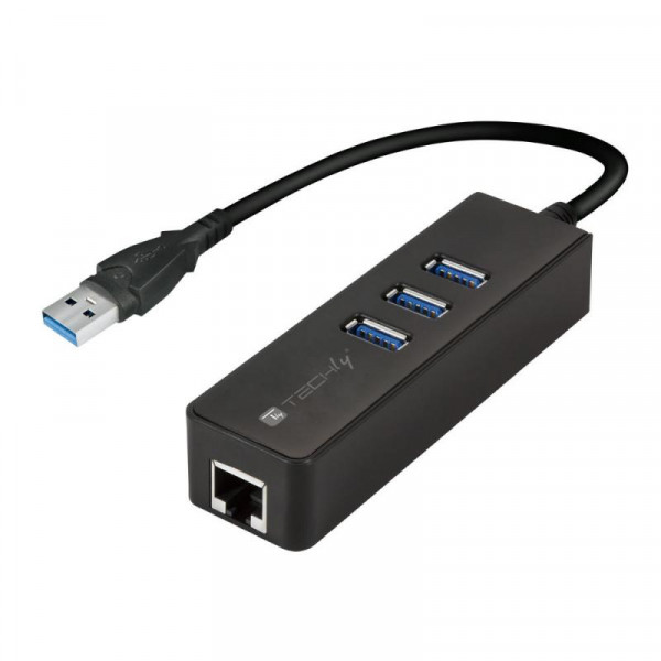 Techly USB 3.0 Adapter a. Gigabit Ethernet m. 3Port USB3.0 s