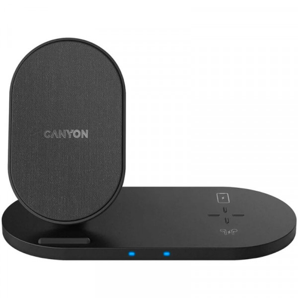 Canyon Ladegerät Wireless Dock 2in1 QI 10W/USB-C/LED