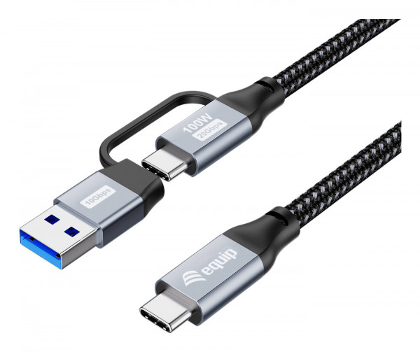 Equip Kabel USB-C 3.2 -> USB-C/A 2.00m 20Gbps schwarz