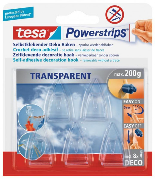 tesa Powerstrips transparent Deco-Haken