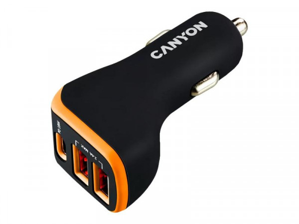 Canyon KFZ-Ladegerät 3Port 2xUSB-A,USB-C 18W PD