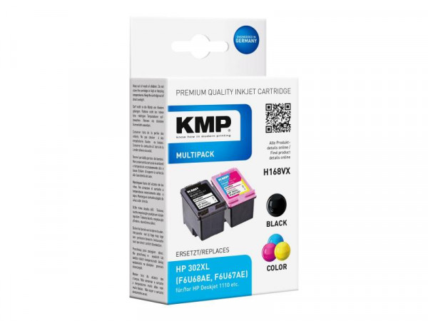KMP Patrone HP HP302L F6U68AE Multipack BK/C/Y/M H168VX