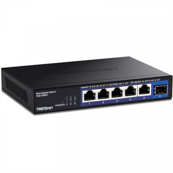 TRENDnet 6-Port 2.5G Unmanaged Switch with 10G SFP+ Port
