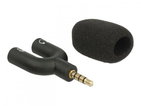 DELOCK Mikrofon f.Smartph./Tablet 3.5mm 4Pin 90°winkelb schw