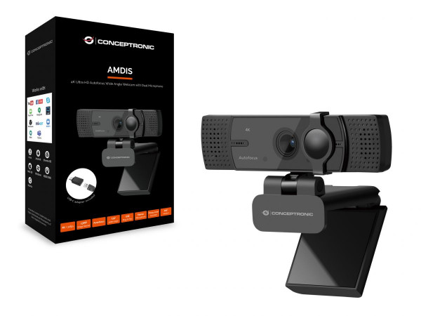 CONCEPTRONIC Webcam AMDIS 4K Ultra-HD AF-WA WEB+2 Microph.sw