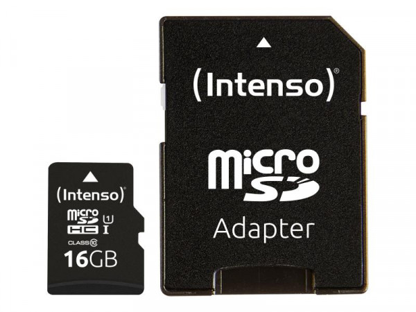 SD MicroSD Card 16GB Intenso SD-HC UHS-I inkl. SD- Adapter