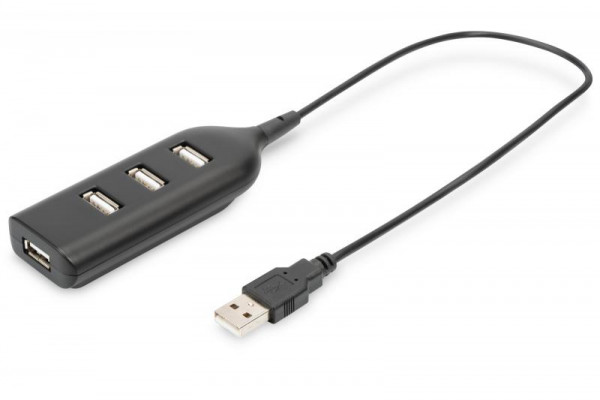 DIGITUS 4-Port-USB-Hub 4xA schwarz A/F AT +Kabel