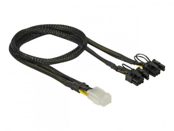 DELOCK Stromkabel 6Pin PCIe -> 2x 8Pin PCIe Bu/St 30cm