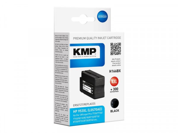 KMP Patrone HP 953XL (L0S07AE) black 2300 S. H166BX refilled
