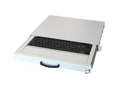 aixcase 19&quot; Rack 1U Tastatur DE Touchpad USB lichtgrau 