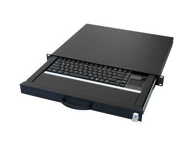 aixcase 19" Rack 1U Tastatur DE Touchpad USB schwarz