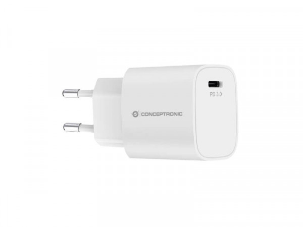 CONCEPTRONIC Ladegerät 1Port 20W,1xUSB-C Desk PD ws