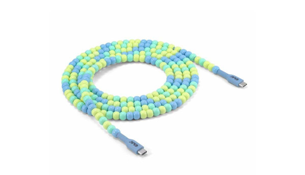 Club3D Lifestyle USB-C Perlen-Kabel PD60W,480Mbps 2m blau