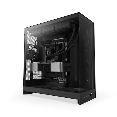 NZXT H9 Flow 2025 All Black Midi Tower ATX Gehäuse schwarz