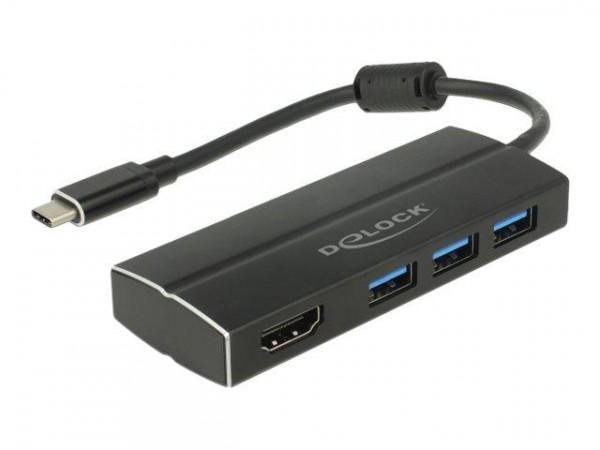 DELOCK Adapter USB3.1 Gen1/C > 3x USB3.0/A + HDMI 4K 30Hz