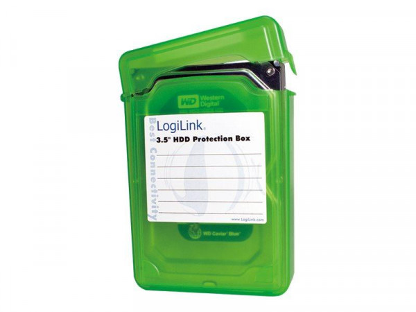 LogiLink Festplatten Schutz-Box für 3,5&quot; HDD´s, grün 