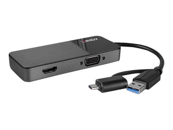 Lindy Konverter USB 3.0 Typ A und C auf HDMI & VGA