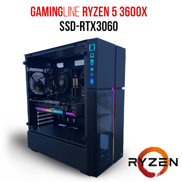 PC GamingLine Ryzen 5 3600X-SSD-RTX3060