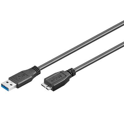 Goobay USB-A 3.0 St / Micro USB-B 3.0 St, 0,5m, schwarz, Bul