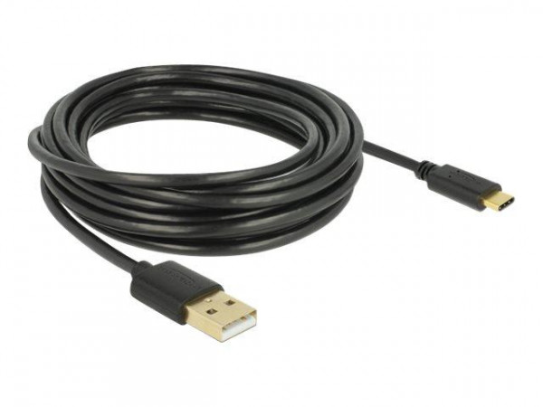 DELOCK Kabel USB 2.0 A > C 4.0m schwarz